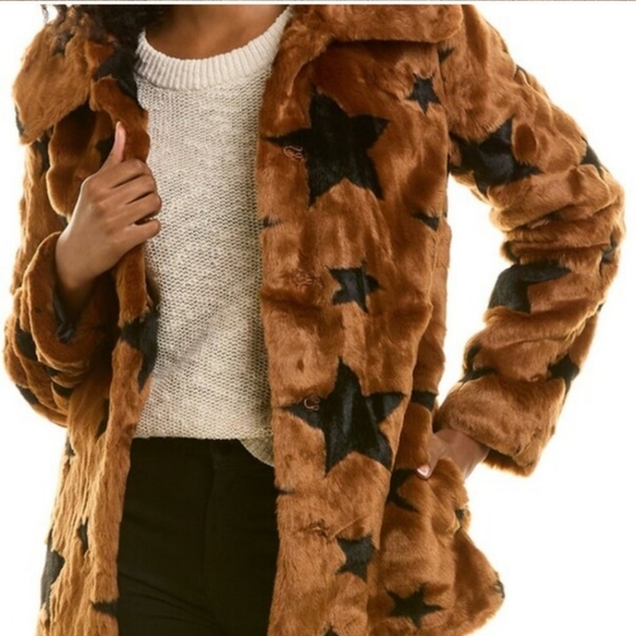 Avec Les Filles Jackets & Blazers - Avec Les Filles faux fur star jacket boho bliss vtg retro insp Fuzzy Coat
